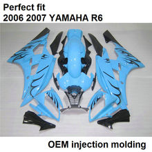Top Selling Fairing Kit For YAMAHA Injection Molded YZF R6 06 07 Sky Blue Black Motorcycle Fairings Set R6 2006 2007 HZ24 2024 - buy cheap