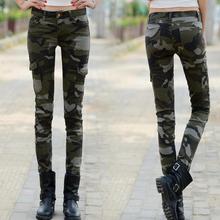 new fashion skinny jeans woman long pencil Camouflage pants casual pants trousers 2024 - buy cheap