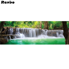 diy nature scenery mazayka bead embroidery full drill Diamond painting waterfall forest 5d Cross Stitch Rhinestone mosaic image 2024 - buy cheap