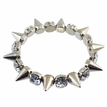 Pulseira pirâmide de metal, bracelete para mulheres e homens, pulseira de cristal 2024 - compre barato