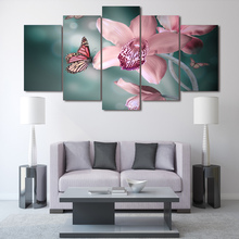 Imagen de pared impresa HD para sala de estar mariposa pintura de orquídeas lienzo impresión habitación decoración lienzo póster envío gratis/ny-2878 2024 - compra barato