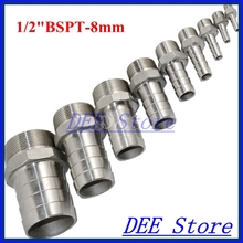 3PCS 1/2"BSPT Male Thread Pipe Fittings x 8 MM Barb Hose Tail Connector Joint Pipe Stainless Steel SS304 connector Fittings 2024 - buy cheap