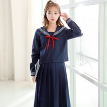 Traje de marinero japonés/coreano, disfraces de Cosplay, uniformes escolares para niñas, ropa para estudiantes JK, Top + faldas + lazo o corbata 2024 - compra barato