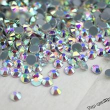 AAAA+ Crystal AB SS6 SS10 SS16 SS20 SS30 SS34 SS40 DMC Hot Fix Rhinestones flatback Iron-on clothing nail decorations with glue 2024 - buy cheap