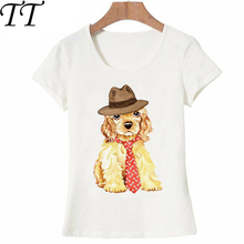Camiseta Hipster cool Cocker Spaniel de para mujer, remera divertida con diseño de perro, camisetas hipster informales para mujer 2021 2024 - compra barato