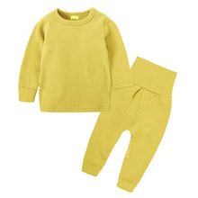 Pijamas puros de dibujos animados para niños y niñas, conjunto de ropa de dormir de manga larga y pantalones, novedad 2024 - compra barato