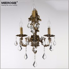 Luxurious 3 Lights Crystal Wall Lamp Brass Color Wall Sconces Lights Wall Bracket Lighting for Living room Bedroom Free Shipping 2024 - buy cheap