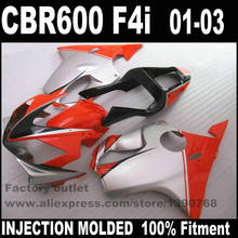 INJECTION MOLDED fairing body kit  for HONDA CBR 600 F4i 2001 2002 2003 black red silver fairings set CBR600 01 02 03 NK63 2024 - buy cheap