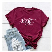 BE THE LIGHT matthew Christian T-Shirt Faith Graphic  Slogan Religious Jesus christian shirt Vintage quote bible Verse tops 2024 - buy cheap