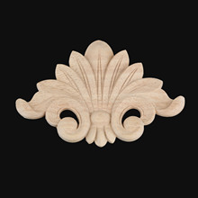 1Pc 17*12cm Antique Decorative Wood Appliques Furniture Decor Cabinet Door Wooden Mouldings Flower Carving Figurine Craft 2024 - buy cheap