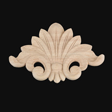 Apliques de madera decorativos antiguos, molduras de madera para puerta de armario, tallado de flores, artesanía de figurita, 17x12cm, 1 ud. 2024 - compra barato