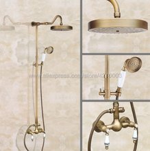 Bathroom Rainfall Shower Faucet Set Mixer Tap With Hand Sprayer Wall Mounted Bath Shower Sets Double Handle Kan509 2024 - buy cheap
