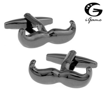 iGame Factory Price Retail Brass Cufflinks Black Mustache Design Cuff Links 2024 - buy cheap