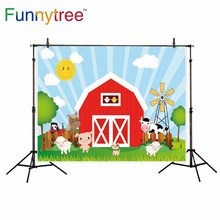 Funnytree-telón de fondo para estudio fotográfico, granja roja, animales, almacén, dibujos animados para niños, profesional, sesión fotográfica 2024 - compra barato