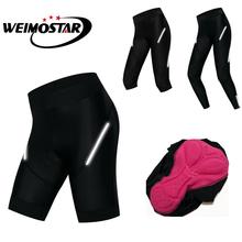 Pantalones cortos de ciclismo para mujer, Bermudas negras con almohadilla de Gel 3D Coolmax para bicicleta de montaña y carretera, S-XXXL, 2020 2024 - compra barato