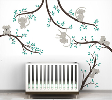 Monkey And Koala Tree Branches Wall Sticker Home Decor Nursery Nature Tree Art Mural Baby Kids Room Wall Decor 3d Poster A021 2024 - buy cheap