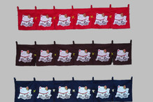 (Customized Accept) Korea/Japan/China Sushi Restaurant Kitchen Hanging 6 Combine Linen Curtain-Lucky Cat(210*40cm) 2024 - buy cheap