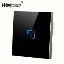 Tuya-interruptor de parede, 1 gang, 1 way, à prova d'água, cristalizador de vidro, preto, touch light, interruptor para parede, 110-250v, frete grátis