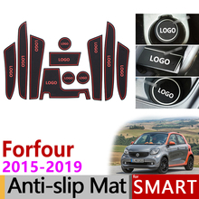 Anti-Slip Rubber Gate Slot Cup Mat for Smart Forfour W453 2015 2016 2017 2018 2019 Accessories Stickers Mercedes C453 For Four 2024 - buy cheap