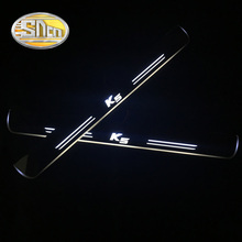 Car Sticker Acrylic Moving LED Welcome Pedal Car Scuff Plate Pedal Door Sill Pathway Light For Kia K5 Optima 2015 - 2017 2018 2024 - buy cheap