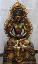 Estatua de bronce de cobre antiguo de USPS a USA S0455, estatua de Amitayus, Buddha de longevidad, Kwan Yin 2024 - compra barato