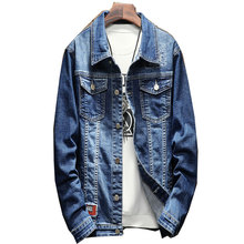 2018 New Fashion Printed Jacket Casual Cowboy Men Jacket  Denim Jacket Men Slim Fit Jeans Jacket Men M-5XL. 2024 - buy cheap