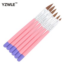 YZWLE 6Pcs/Pack Nail Brush Set UV Gel Acrylic Pupple Nail Brush Pen For Nail Art, Manicure Pedicure Tool 30 2024 - buy cheap