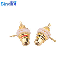 Sindax RCA Panel Mount connector RCA Female Socket rca Panel Mount Audio Socket Plug connector Bulkhead with nut solder cup 2PCS 2024 - buy cheap