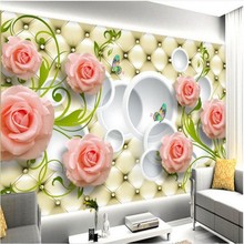 wellyu Custom large frescoes elegant rose elegant soft package 3d background wall wallpaper papel de parede para quarto 2024 - buy cheap