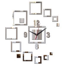 Reloj de pared de cuarzo 3d, conjunto de varias piezas, sala de estar aguja para, espejo decorativo moderno, pegatinas acrílicas, bricolaje, nuevo 2024 - compra barato
