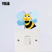 YOJA Dancing Bee Kids Room Badroom Decor Wall Sticker Colored Switch PVC 12SS0184 2024 - buy cheap