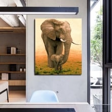 Office Hallway Wall Art Cute Baby Elephant and Mother Modern Home Decor Animal Picture for Dining Room Wall Decor Drop Shipping 2024 - buy cheap