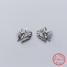 UQBing Hollow Vintage Double Butterfly Animal Charms 925 Sterling Silver DIY Bracelet Necklaces Jewelry Making 2024 - buy cheap