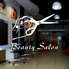 Scissor Hair Salon Wall Decal Beauty Salon Sticker Barber Shop Vinyl Window Decals Decor Mural Hairdresser Glass Sticker 2024 - buy cheap