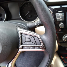 ABS Matte Steering Wheel Button Cover Trim Chrome Car Stickers Carbon Fiber Style Accessories For Nissan Qashqai J11 2018 2019 2024 - buy cheap