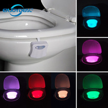 Enjoydeal 2PC movimiento LED luz sensor baño asiento iluminación Baño Luz de movimiento del cuerpo activado en/de luz nocturna lámpara 8Color 2024 - compra barato