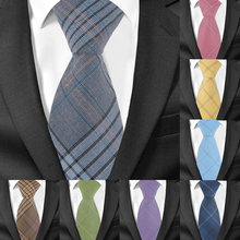 Corbata de cuello a cuadros para hombre, corbata delgada para boda, negocios, 7,5 cm de ancho, Trajes clásicos 2024 - compra barato