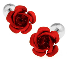 Free shipping Cufflinks red blue color rose design copper material men cufflinks whoelsale&retail 2024 - buy cheap