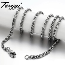 TengYi Classic Man Chain  Stainless Steel Long Chain Necklace 3 4 5 MM Link Chain Men Necklaces High Quality Never Fade TY324 2024 - buy cheap