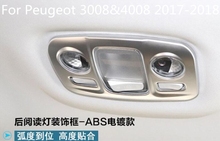 For Peugeot 3008&4008 2017-2018 ABS Chrome Rear Reading Light Lamp Decoration Trim Frame Auto styling Accessories 1pcs 2024 - buy cheap