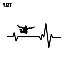 YJZT 15,9*7,4 см, Виниловая наклейка с рисунком сердца, для ныряния с парашютом, для украшения автомобиля 2024 - купить недорого