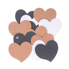 100Pcs/pack Heart Shape Blank Kraft Paper Card Gift Tag Label DIY Party Wedding Crafts 4.5x4cm 2024 - buy cheap