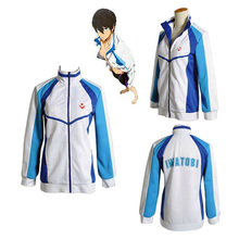 ¡Anime gratis! Iwatobi-Disfraz de Haruka Nanase, chaqueta Unisex con capucha, ropa deportiva para escuela secundaria 2024 - compra barato