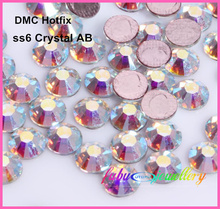 Frete Grátis! 1440 pçs/lote, ss6 (1.9-2.1mm) alta Qualidade DMC Cristal AB/Clear AB Ferro Em Pedrinhas/Hot fix Pedrinhas 2024 - compre barato