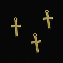 165 Uds. De dijes de cruz cristiana chapada en bronce antiguo para la fabricación de joyas colgantes hechos a mano DIY 9*19mm 2024 - compra barato