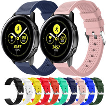 20 мм ремешок для часов силиконовый для Samsung Galaxy Watch Active 42 мм gear s2 bip умный Браслет спортивный сменный Браслет ремешок для часов 2024 - купить недорого