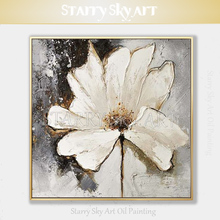 Pintura a óleo de lírio, pintura a óleo para decoração de parede, corte grosso texturizado, flor branca à mão 2024 - compre barato