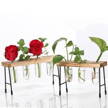 Plantador flor criativo suporte de madeira recipiente de vidro terrário hidroponia vaso mesa diy decoração do casamento do escritório em casa @ d 2024 - compre barato