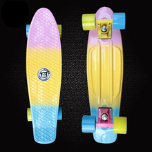 Новый 22 дюймовый пластиковый мини-круизер скейтборд длинный скейтборд банан Ретро скейт лонгборд детский скутер с графическим принтом 2024 - купить недорого