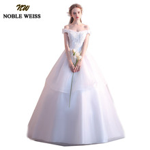NOBLE WEISS Elegant Off the Shoulder Wedding Dresses 2019 Long Floor Length Vestido de noiva New Applique Lace Boho Bridal Gowns 2024 - buy cheap